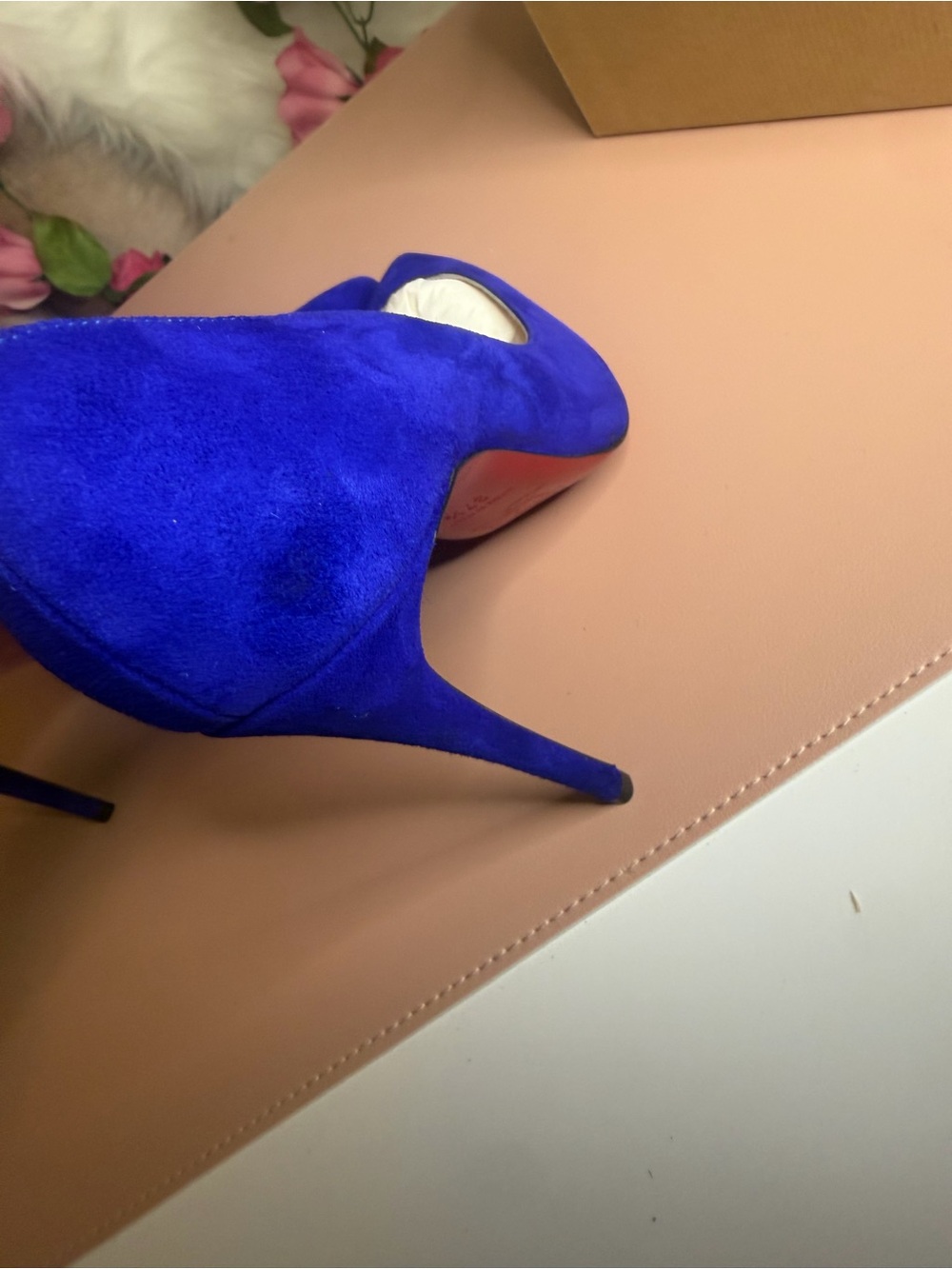 Christian Louboutin Pigalle Follies 100 Elixir Blue Suede Pump Heels 37.5 Box - Picture 11 of 15